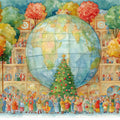 Global Holiday Celebration Mural Wallpaper — Whimsical Watercolor Art Mural Wallpaper - room preview 04