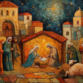Nativity Oil Painting Mural Wallpaper — Impressionist Wall Art Mural Wallpaper - room preview 04