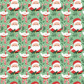 Santa and Candy Cane Christmas Mural Wallpaper — Festive Green Mural Wallpaper - room preview 04