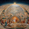 Panoramic Nativity Mural Wallpaper — A Grand Celestial Fresco Mural Wallpaper - room preview 04