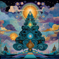 Celestial Mandala Christmas Mural Wallpaper — Mystical Cosmic Decor Mural Wallpaper - room preview 04