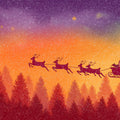 Sleigh Ride Silhouette Mural Wallpaper — Vibrant Arctic Gradient Mural Wallpaper - room preview 04