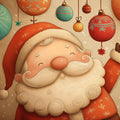 Vintage Santa Claus Mural Wallpaper — Festive Nostalgic Illustration Mural Wallpaper - room preview 04