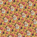 Vintage Santa Ornament Mural Wallpaper — Nostalgic Holiday Pattern Mural Wallpaper - room preview 04