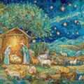 Nativity Mosaic Mural Wallpaper — Starlit Artistic Landscape Mural Wallpaper - room preview 04