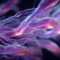 Bioluminescent Fiber Mural Wallpaper — Abstract Neon Fluid Art Mural Wallpaper - room preview 04
