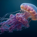 Bioluminescent Jellyfish Mural Wallpaper — Deep Sea Drama Mural Wallpaper - room preview 04