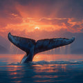 Sunset Whale Tail Mural Wallpaper — Dramatic Coastal Scene Mural Wallpaper - room preview 04