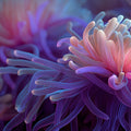 Bioluminescent Sea Anemone Mural Wallpaper — Macro Floral Fantasy Mural Wallpaper - room preview 04