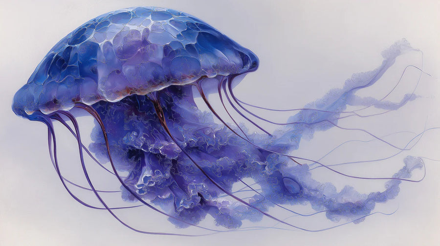 Ethereal Jellyfish Mural Tapete — Gemalte Meereskunst Wandtapete printable artwork