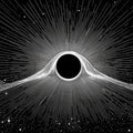 Black Hole Distortion Mural Wallpaper — Monochromatic Cosmic Art Mural Wallpaper - room preview 04