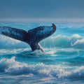 Humpback Whale Tail Mural Wallpaper — Dynamic Ocean Waves Mural Wallpaper - room preview 04