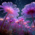 Bioluminescent Coral Garden Mural Wallpaper — Surreal Deep Sea Art Mural Wallpaper - room preview 04