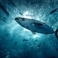 Tuna Vortex Underwater Mural Wallpaper — Realistic Aquatic Scene Mural Wallpaper - room preview 04
