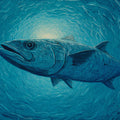 Abyssal Fish Mural Wallpaper — Swirling Impressionistic Marine Design Mural Wallpaper - room preview 04