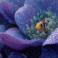 Anemone and Clownfish Macro Mural Wallpaper — Electric Violet Mural Wallpaper - room preview 04