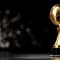 Gleaming Gold Soccer Trophy Mural Wallpaper — Modern Sports Decor Mural Wallpaper - room preview 04