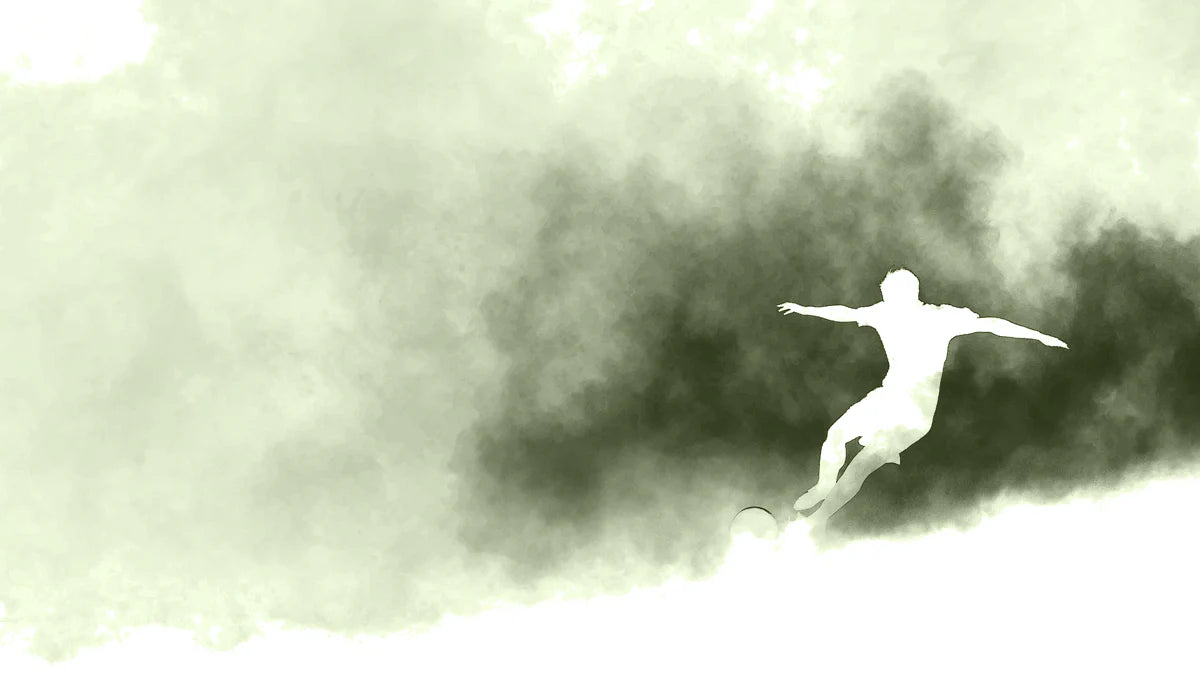 Soccer Silhouette Mural Wallpaper — Abstract Sage Motion Mural Wallpaper - room preview 04