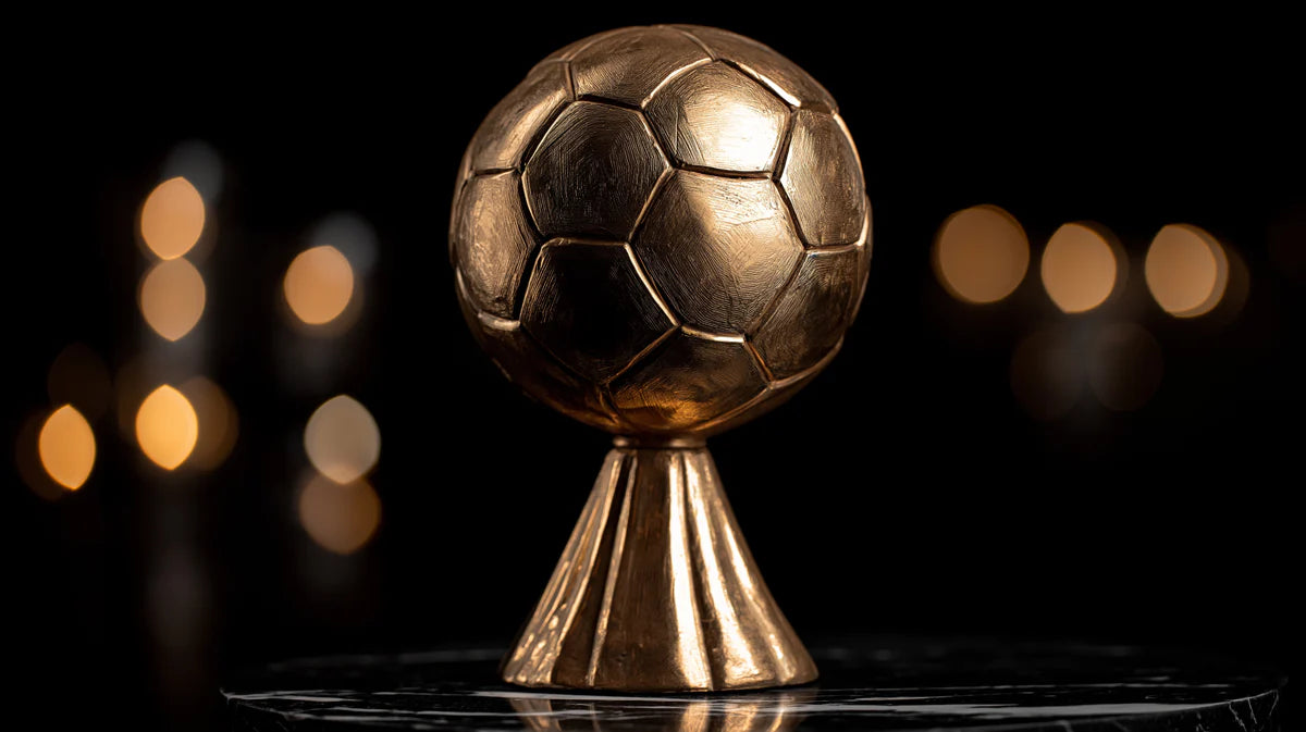 Golden Soccer Trophy Mural Wallpaper — Cinematic Achievement Decor Mural Wallpaper - room preview 04