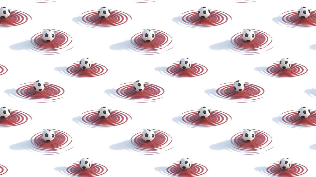 Soccer Ball Ripple Mural Wallpaper — Modern Graphic Sports Pattern Mural Wallpaper - room preview 04