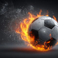 Fiery Soccer Ball Mural Wallpaper — High-Octane Action Design Mural Wallpaper - room preview 04