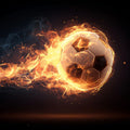 Fiery Soccer Ball Mural Wallpaper — High-Energy Athletic Design Mural Wallpaper - room preview 04