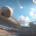 Match Day Soccer Ball Mural Wallpaper — Sun-Drenched Stadium View Mural Wallpaper - room preview 04