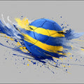 Dynamic Soccer Motion Mural Wallpaper — Blue and Yellow Action Art Mural Wallpaper - room preview 04