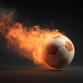 Flaming Soccer Ball Mural Wallpaper — High Energy Sports Motion Art Mural Wallpaper - room preview 04
