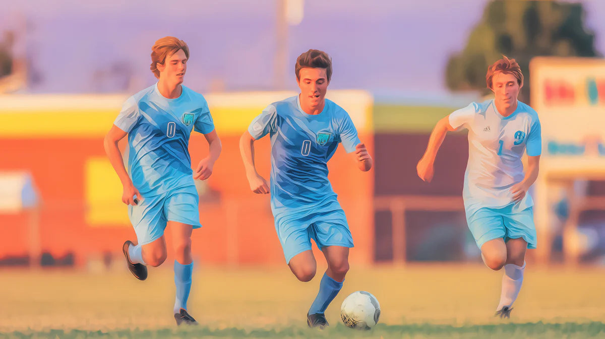 Impressionist Soccer Match Mural Wallpaper — Artistic Sport Scene Mural Wallpaper - room preview 04