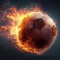 Fiery Soccer Ball Mural Wallpaper — High-Energy Athletic Decor Mural Wallpaper - room preview 04