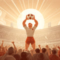 Triumphant Stadium Athlete Mural Wallpaper — Vintage Sports Illustration Mural Wallpaper - room preview 04