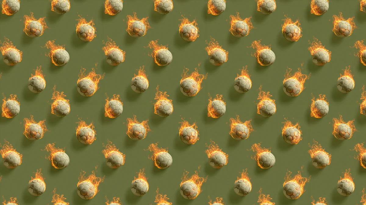 Flaming Soccer Ball Mural Wallpaper — High-Energy Athletic Print Mural Wallpaper - room preview 04