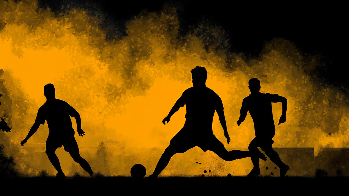 Soccer Action Mural Wallpaper — Dynamic Silhouette and Smoke Burst Mural Wallpaper - room preview 04