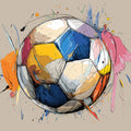 Abstract Soccer Ball Mural Wallpaper — Vibrant Sketch Art Mural Wallpaper - room preview 04
