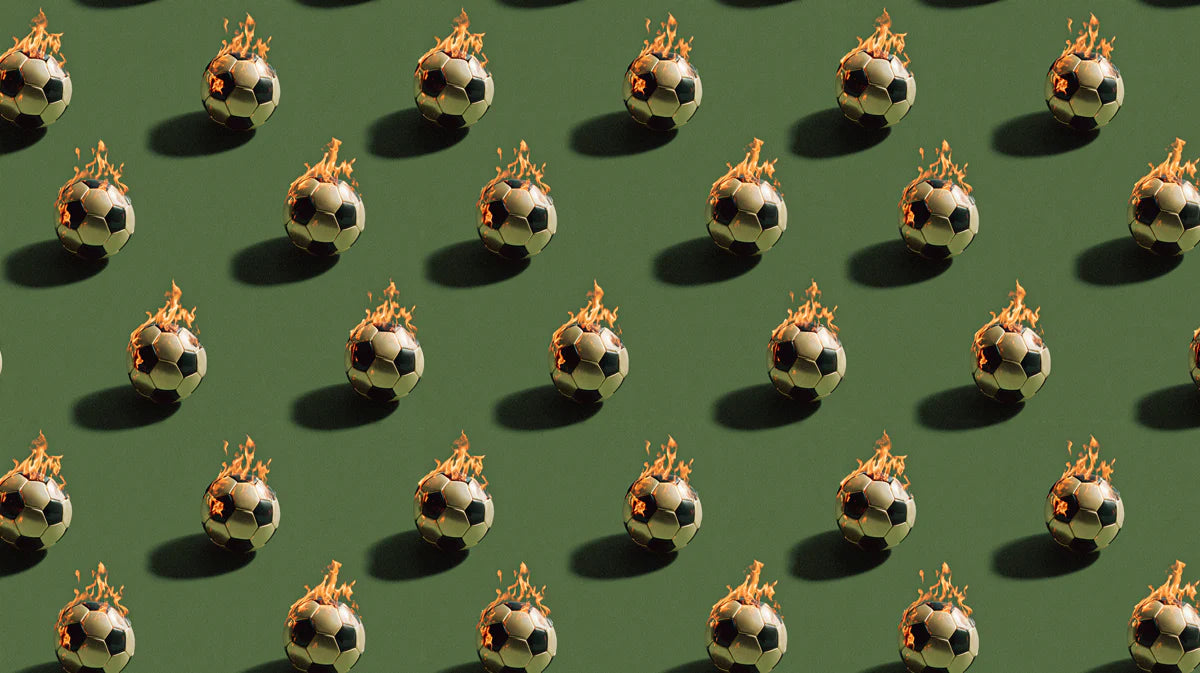 Flaming Soccer Ball Mural Wallpaper — Bold Graphic Sports Print Mural Wallpaper - room preview 04