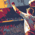 Victory Stadium Abstract Mural Wallpaper — Expressive Brushwork Mural Wallpaper - room preview 04