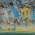 Watercolor Soccer Match Mural Wallpaper — Impressionist Sports Art Mural Wallpaper - room preview 04