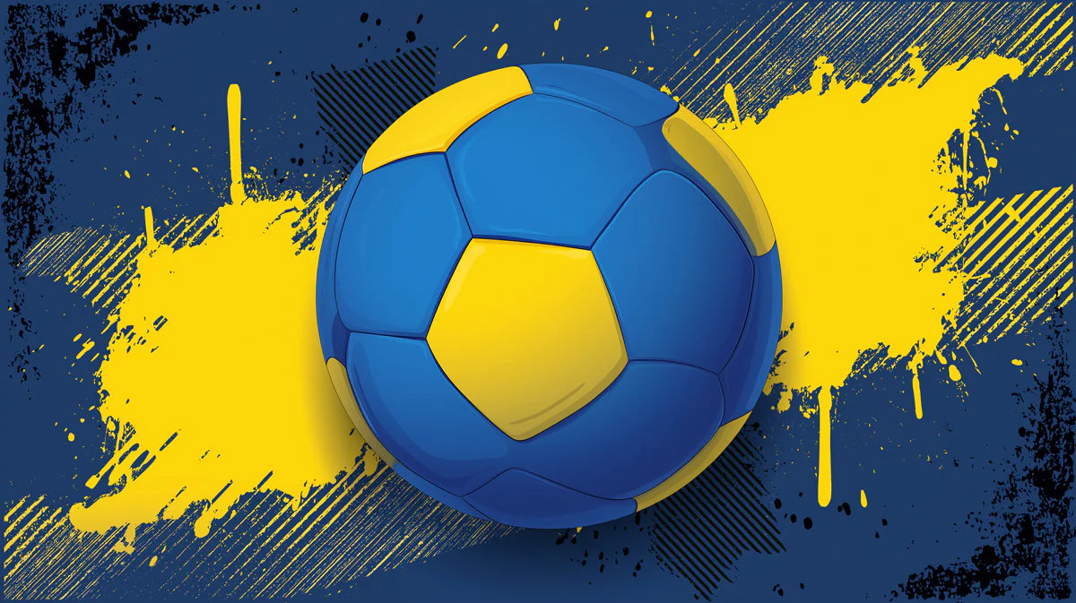 Ukrainian National Pride Soccer Mural Wallpaper — Grunge Graphic Mural Wallpaper - room preview 04