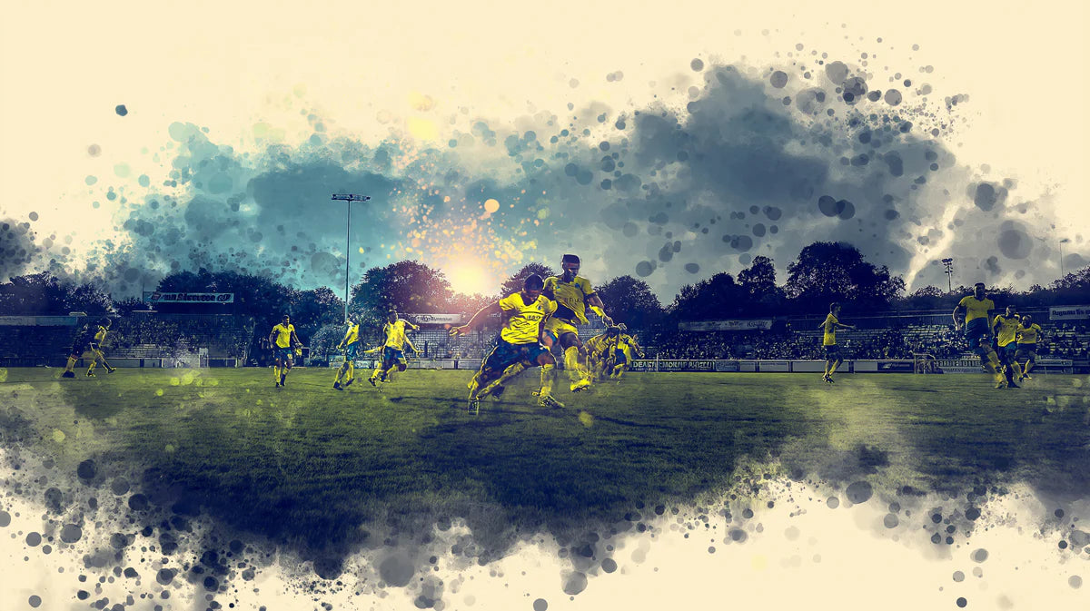 Cinematic Soccer Match Mural Wallpaper — Artistic Sports Scene Mural Wallpaper - room preview 04
