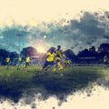 Cinematic Soccer Match Mural Wallpaper — Artistic Sports Scene Mural Wallpaper - room preview 04