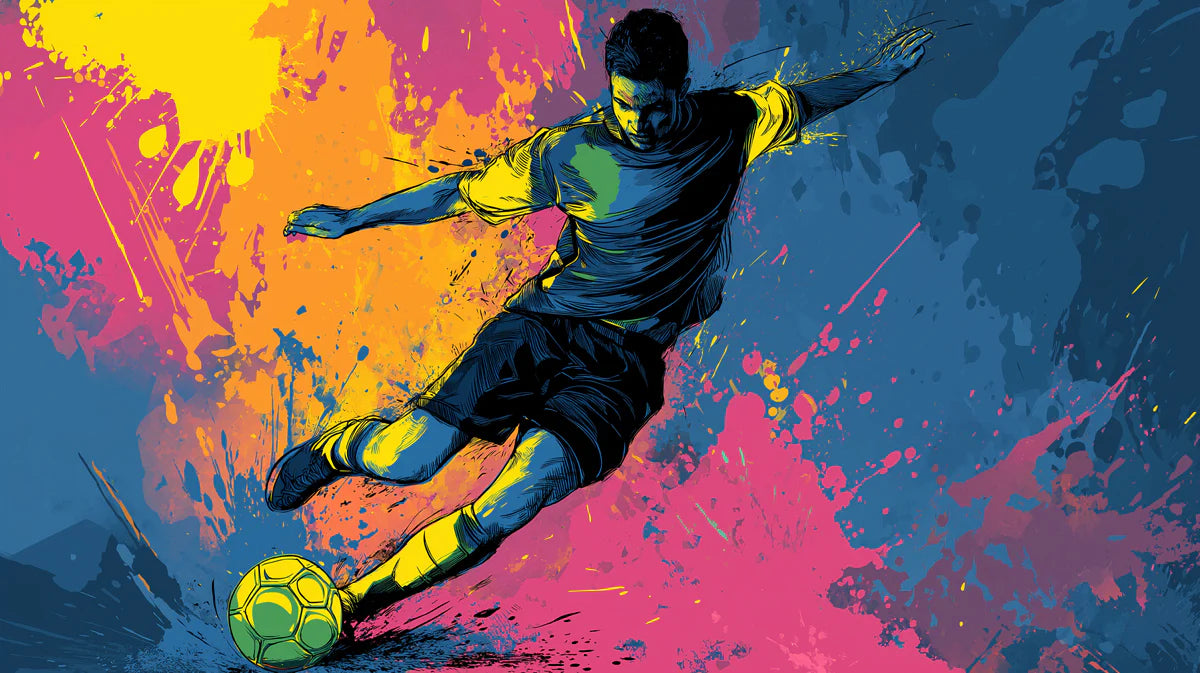 Striker Motion Mural Wallpaper — High-Energy Pop Art Mural Mural Wallpaper - room preview 04