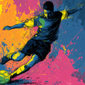 Striker Motion Mural Wallpaper — High-Energy Pop Art Mural Mural Wallpaper - room preview 04