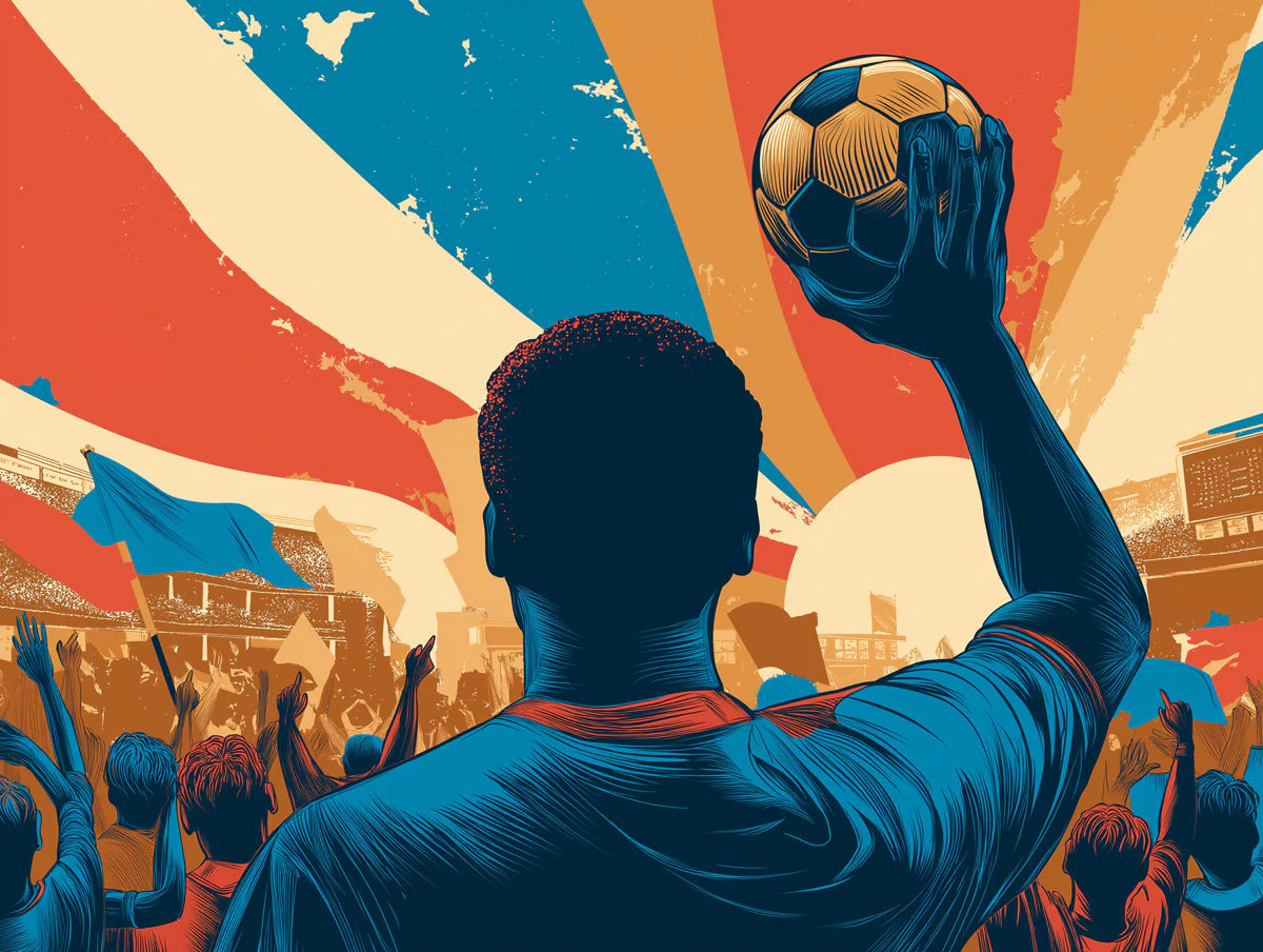 Victory Silhouette Mural Wallpaper — Retro Sports Art Motif Mural Wallpaper - room preview 04