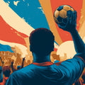 Victory Silhouette Mural Wallpaper — Retro Sports Art Motif Mural Wallpaper - room preview 04