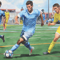 Dynamic Soccer Action Mural Wallpaper — Athletic Sports Illustration Mural Wallpaper - room preview 04