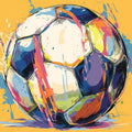 Abstract Soccer Ball Mural Wallpaper — Vibrant Splatter Art Design Mural Wallpaper - room preview 04