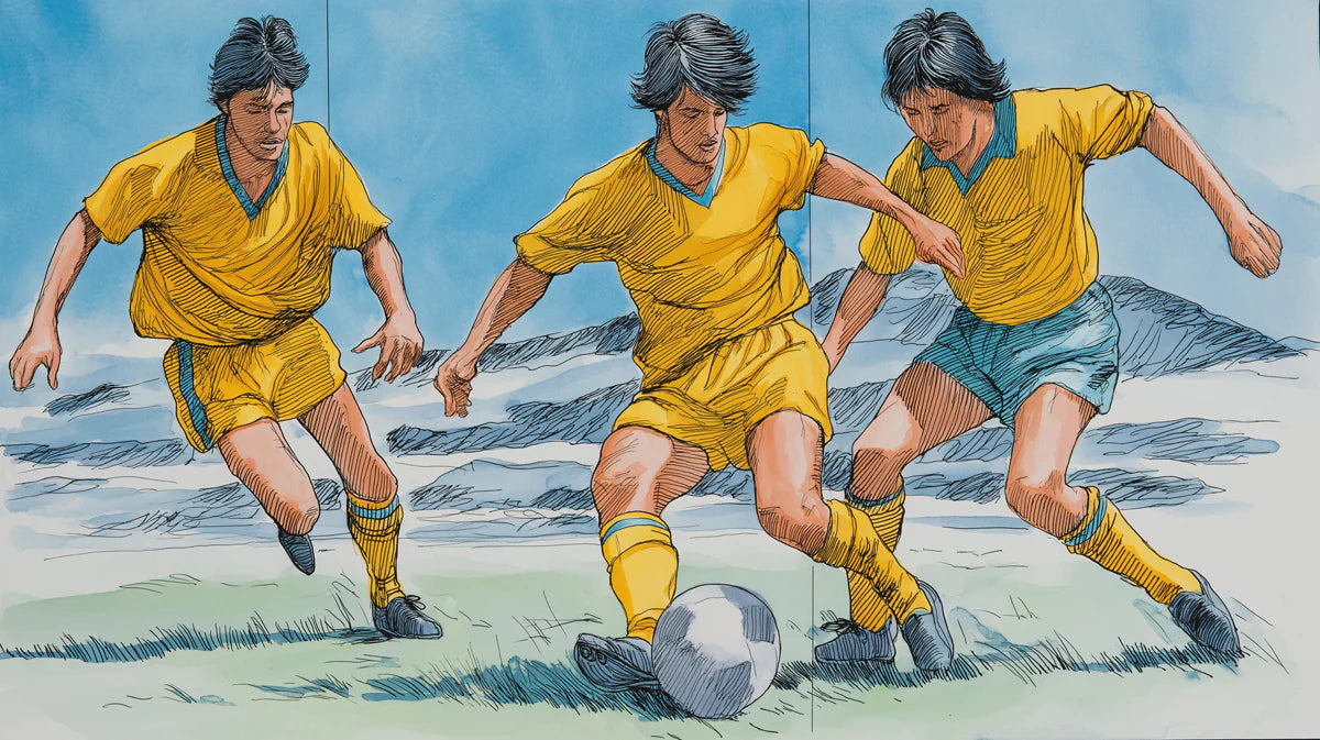 Vintage Soccer Comic Mural Wallpaper — Retro Sports Illustration Mural Wallpaper - room preview 04