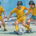 Vintage Soccer Comic Mural Wallpaper — Retro Sports Illustration Mural Wallpaper - room preview 04