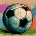 Urban Soccer Sketch Mural Wallpaper — Energetic Grunge Style Mural Wallpaper - room preview 04